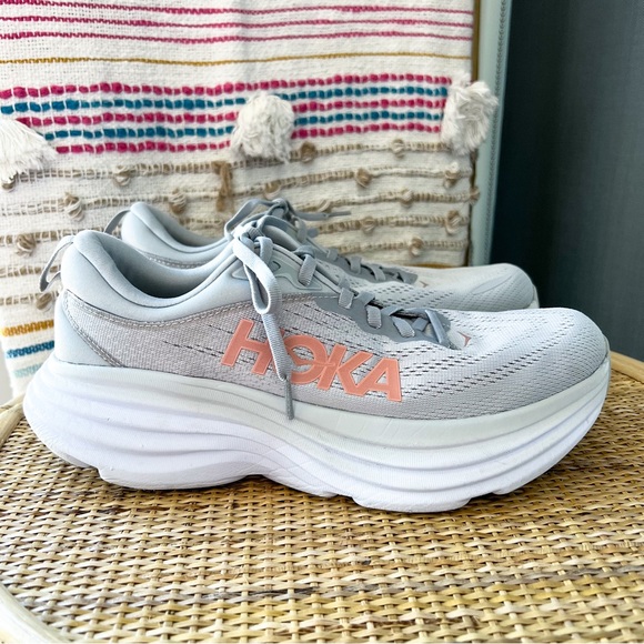 Hoka One One Bondi 8 Harbor Mist Lunar Rock Road-Running Sneakers Women’s 10 - Picture 2 of 9